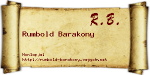 Rumbold Barakony névjegykártya